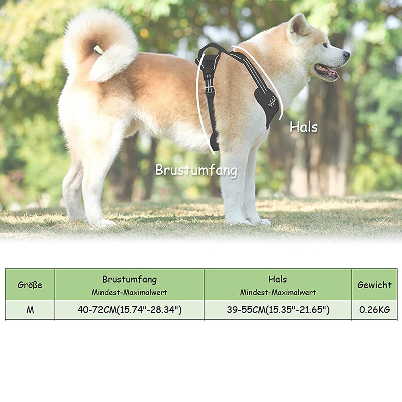 Dog Harness for Dogs Anti Pull Harness Pull Safety Harness Small Large Medium Dog Chest Harness Soft Padded (M)