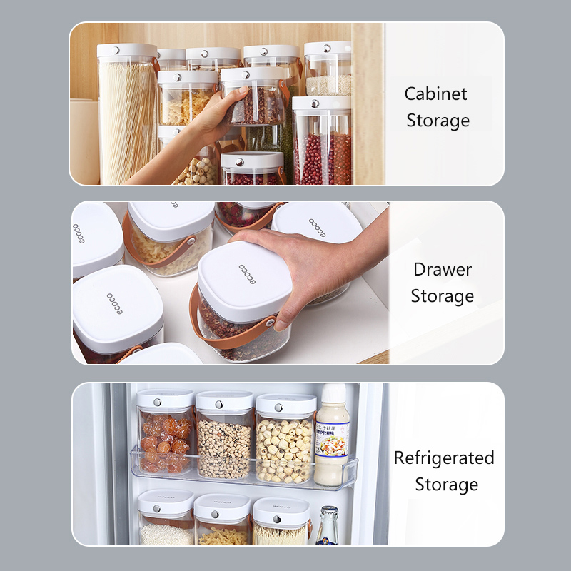 ECOCO Airtight Food Storage Container Portable Sealed Jar with Handle BPA-Free Stackable Food Canisters for Pantry Organizer