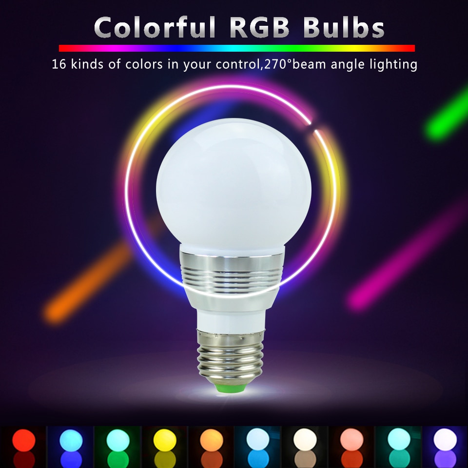 E27 E14 LED Lamp RGB Lamp AC85-265V 3 W 5 W 10 W 15 W RGBW RGBWW Dimbare RGB LED spot Gloeilamp 16 Kleuren met IR Afstandsbediening