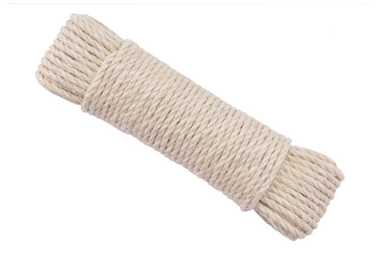 6mm brede naturfarve jute reb duty sejlgarn hamp snoet snor makramesnor diy håndværk håndlavet dekoration kæledyr ridser 20m: Hvid