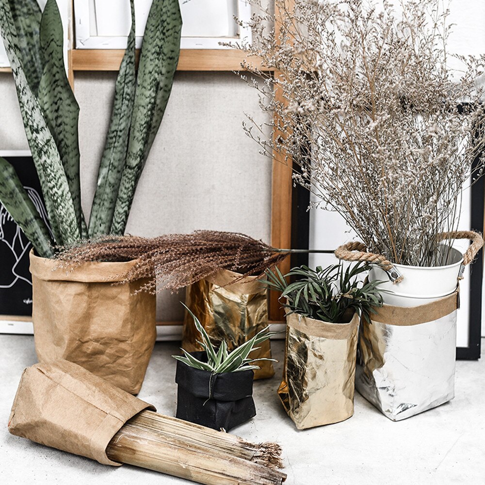 25# Washable Kraft Paper Bag For Plant Seeds Flowers Pots Multifunctional home Storage Bag Reusable Durable Storage Bags Сумка