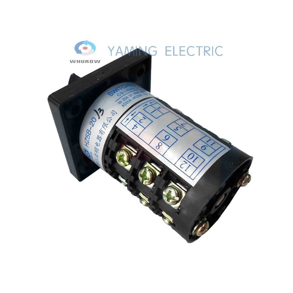 Yaming electric Combination switch HZ5B-20/3 cam rotary universal changeover switch 380V 20A 3 poles 3 positon(1-0-2)