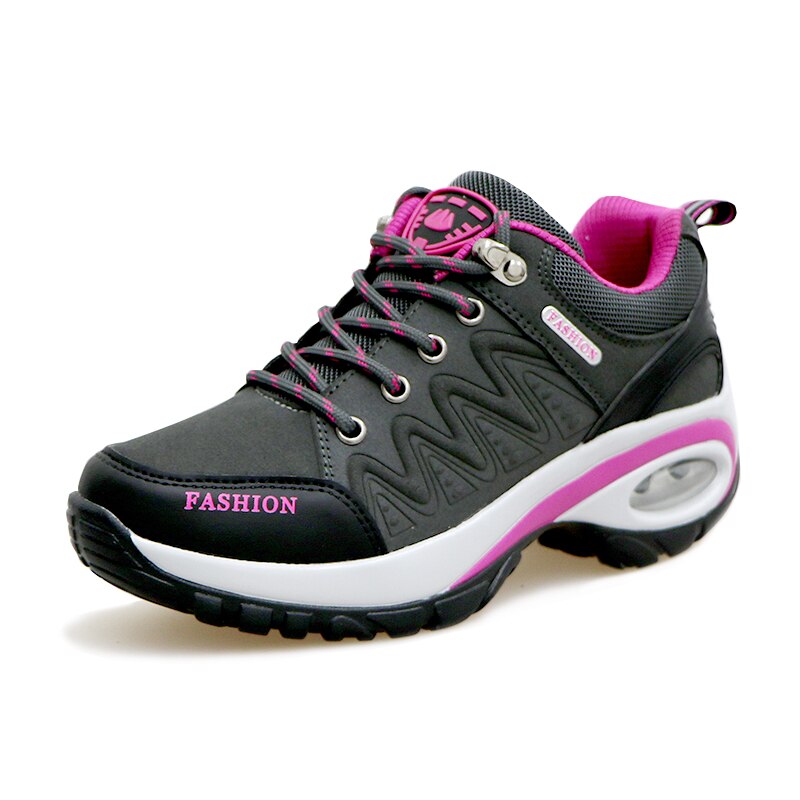WOWOZZ Toning Shoes for Women - Swing Wedge Sneakers - Purple Pink Gray - Size 35-41: Gray / 38