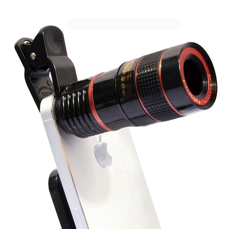 Matcheasy Universal 12X Zoom Telescope Lens Magnifier Clip on Binocular Photography for Cellphone SmartPhone Black Mobile Phone: Black