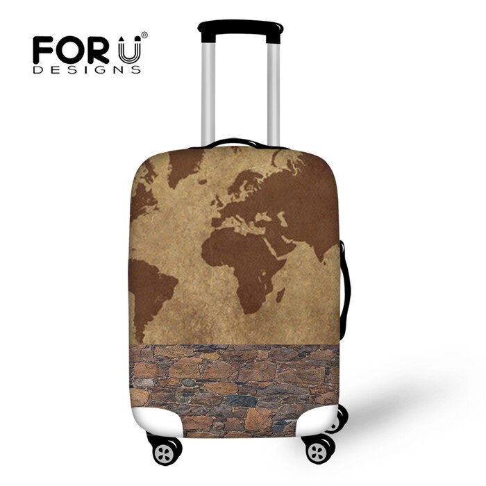 FORUDESIGNS Trolley Abdeckung Welt Karte Druck Dick Gepäck Protector Fall Auf Koffer Frauen Wasserdichte Abdeckung Reise Zubehör: CC90048 / L
