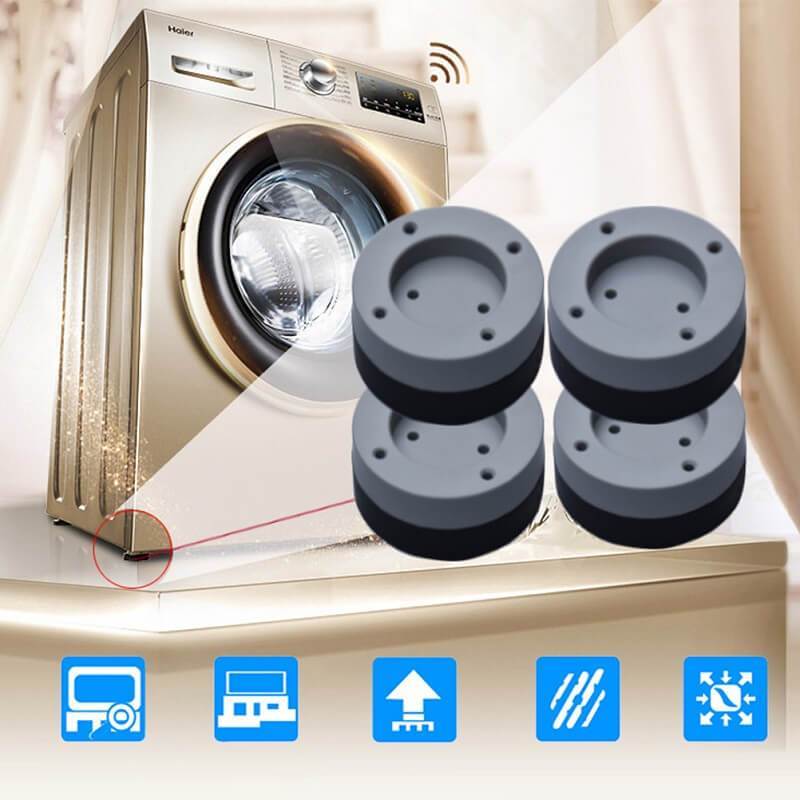 Skridsikker og støjreducerende vaskemaskine fødder skridsikre måtter køleskab antivibrationspude 2/4 stk køkkenbadeværelsesmåtte