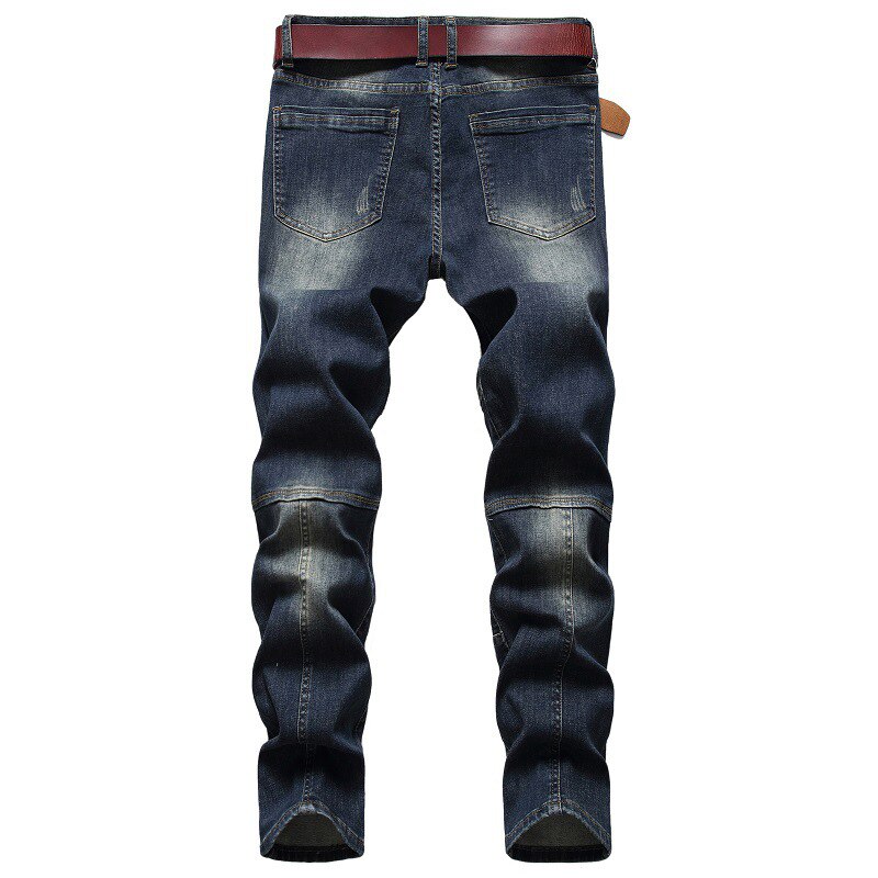 2022 European And American Stretch Jeans Denim Men Nostalgic Personality Stitching Trendy Pants European And American Large Size