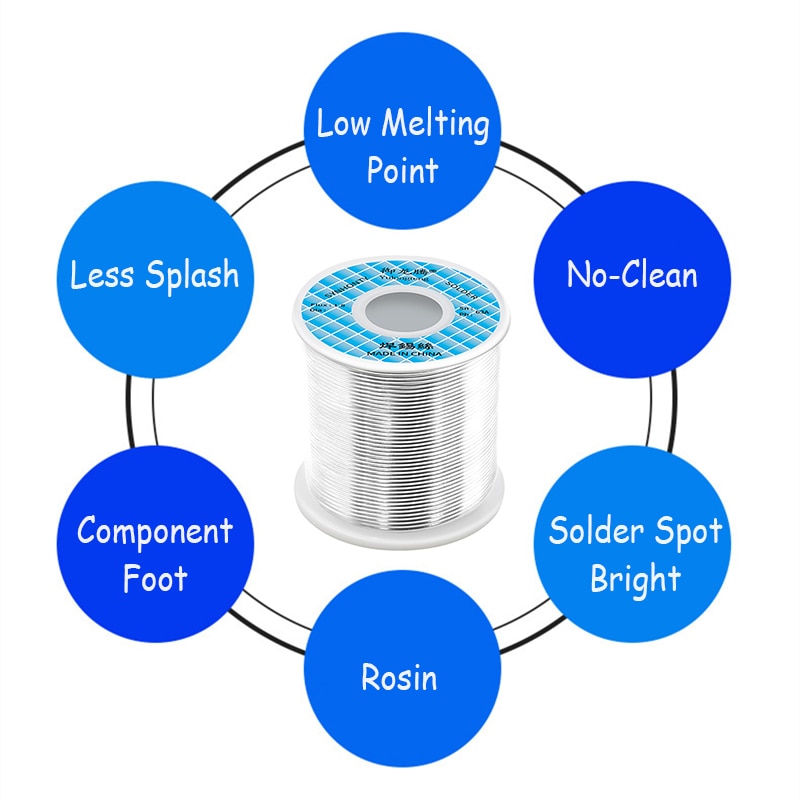 500/800g Zinn Blei Lot Draht Kolophonium Ader Lözehn Draht Rolle Nein-sauber 2.2% Fluss Spule Rohr 0.5/0.6/0.8/1.0/1.2/1.5/2,0 MM