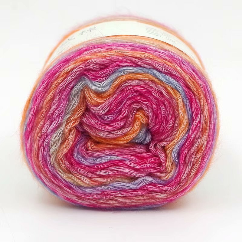280m Cake Yarn DIY Woven Cotton Long Segment Dye Rendering Gradient Rainbow Crochet Thread 100g Handmade Stuff: 55