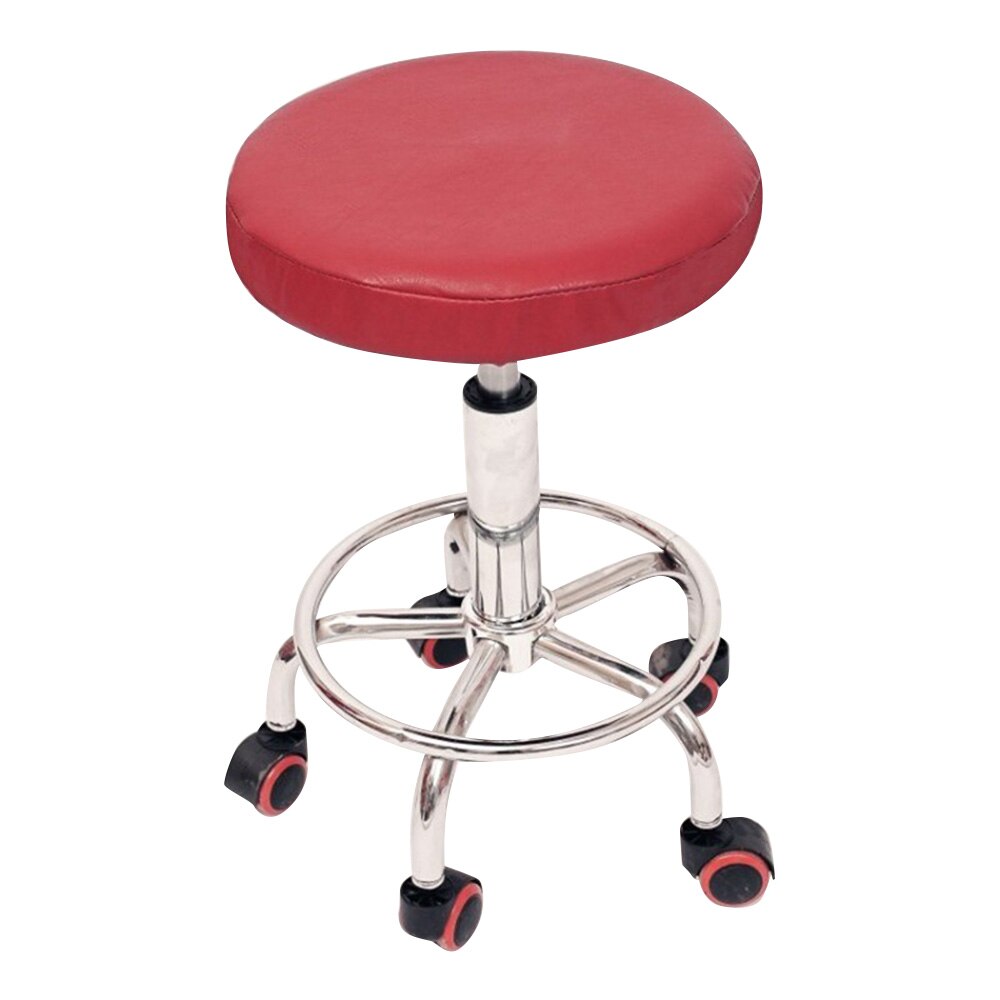 1 pièces couleur unie Stretch rond chaise couverture étanche maison tabouret de Bar siège housse housses hôtel décoration de la maison: Wine red