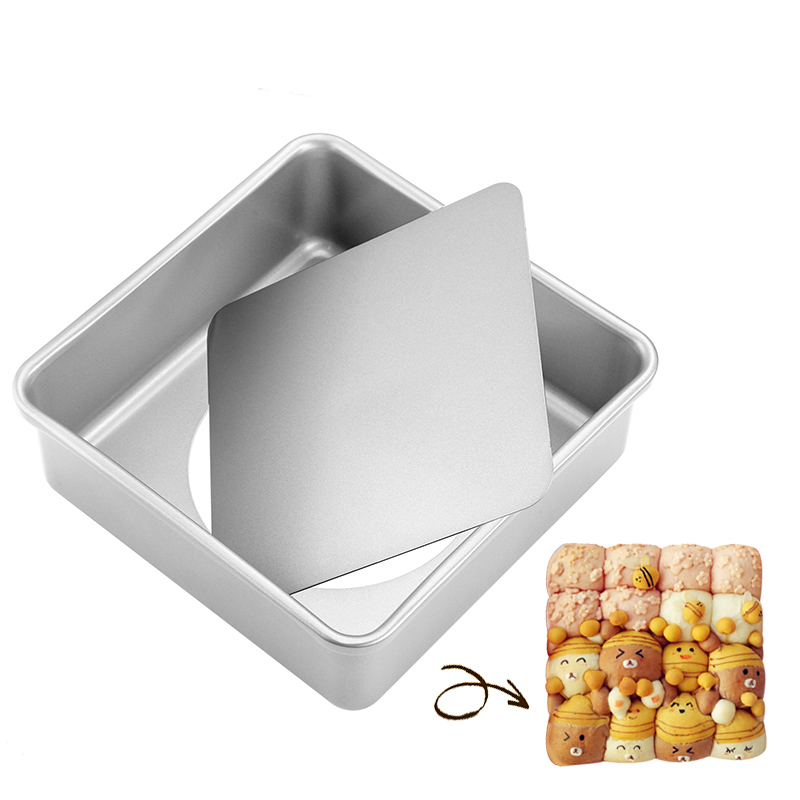1set Aluminum Alloy Square Cake Mould Cake Baking Pan Pudding Cheesecake Mold Set with Removable Bottom