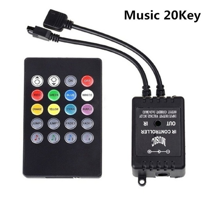 24 Keys 44 Keys LED RGB Controller Music IR Remote Controller Set DC12V Dimmer Control Box For RGB 3528 5050 LED Strip Lights