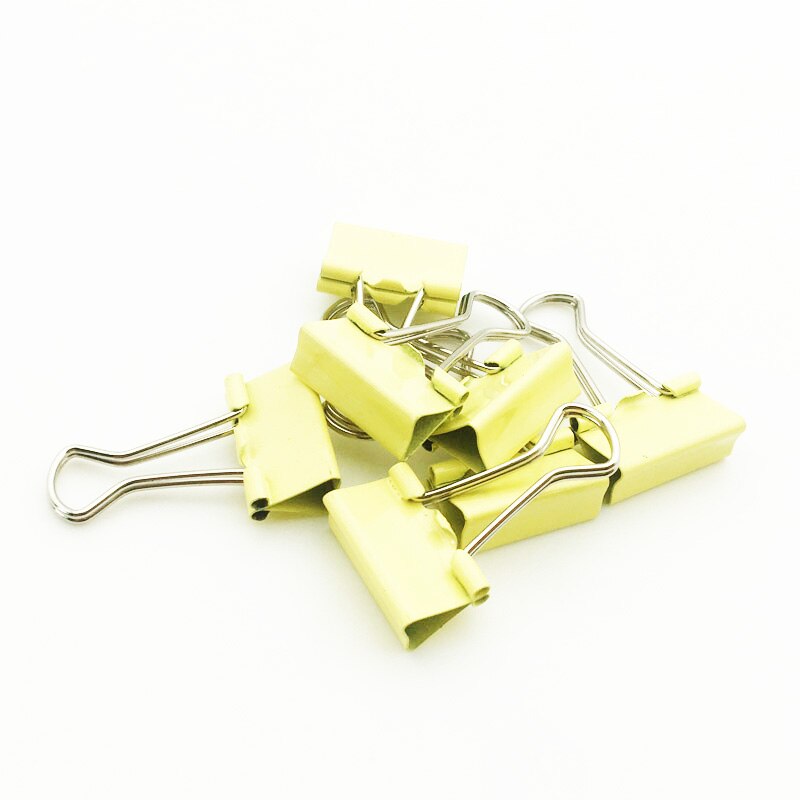 Yellow Mini Metal Paper Clips 15/19/25/32/41/51mm Colorful Candy Color Clip For Book Stationery School Office Supplies SC147