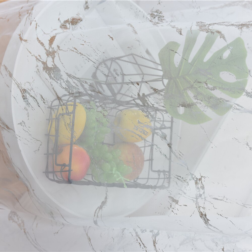 Sheer Curtains Marble Print Window Screen Curtains for Living Room Window Patio Door 1 Panel 40"x79"