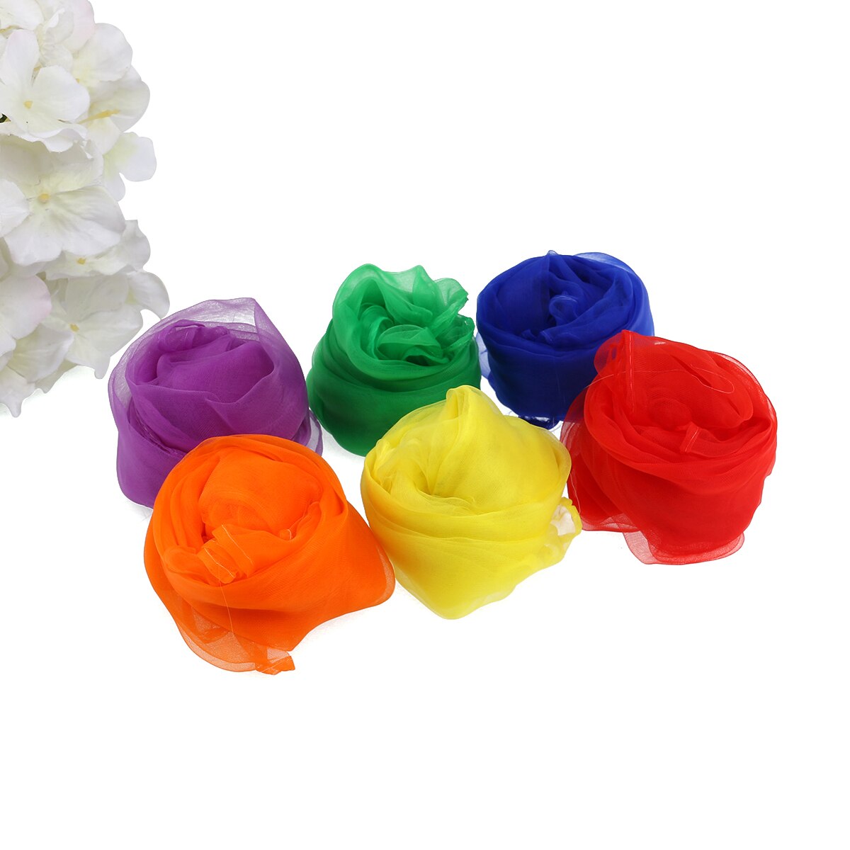 NUOLUX 6 Colors 70*70CM Hemmed Square Juggling Dance Gauze Scarves