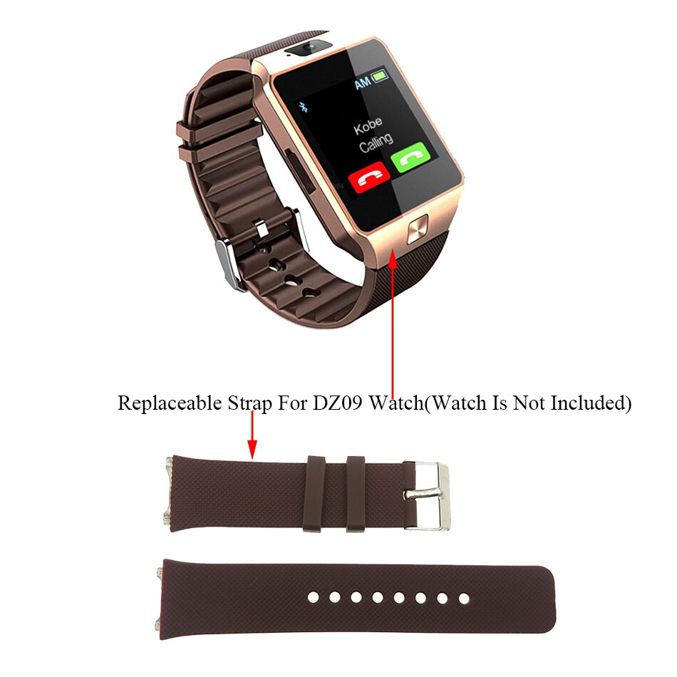 HOMEBARL Original DZ09 Smart Watch Strap DZ 09 Silicone Replacement Wrist Watch Band Strap Watchband Wristband +Free Screen Film