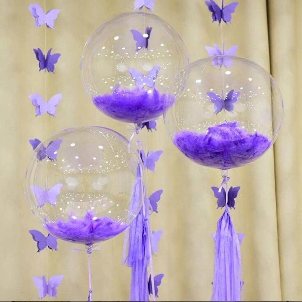 100 Uds macarrones pluma colorida globos Bobo transparentes rellenos decoraciones para cumpleaños y bodas caja de globo DIY artesanía relleno pluma