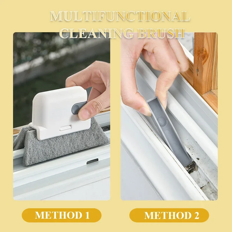 Spazzola per la pulizia della casa, strumento per la pulizia delle scanalature, pulitore per binari delle finestre, spazzola per scanalature delle finestre, pulizia degli spazi traini delle porte