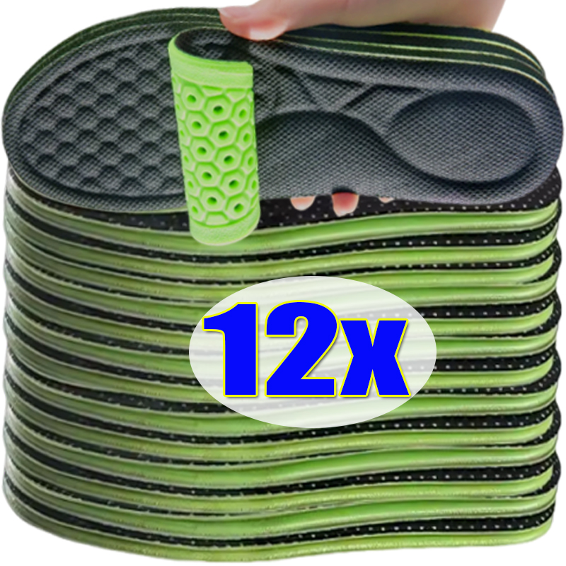 12/2 Stück orthopädische Einlegesohlen aus weichem Erinnerung-Schaum, desodorierende Einlegesohle für Schuhe, Sport, absorbiert Schweiß, antibakterielles Schuhzubehör