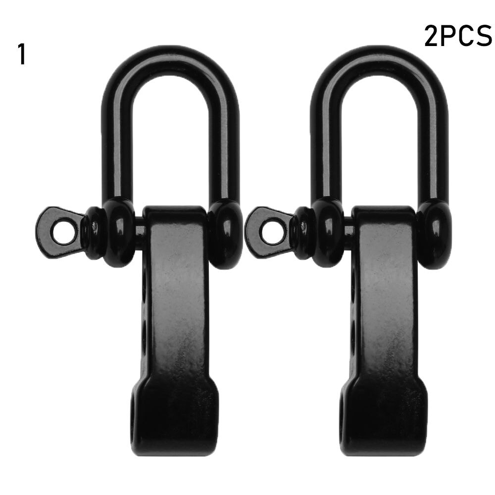 1/2pcs Stainless Steel Black U Anchor Shackle Screw Pin Paracord Bracelet Buckle Outdoor Survival Rope Fittings: 2pcs Style 1