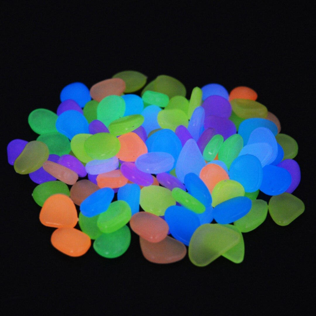 100pcs Luminous Pebbles Luminous Stones Walkways G... – Grandado