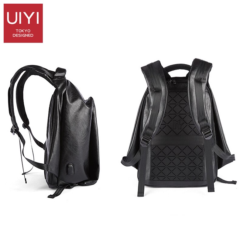 UIYI Brand Men's PVC Waterproof Prevent theft Backpack Casual Business Travel Charging School Student Zipper Men Backpac