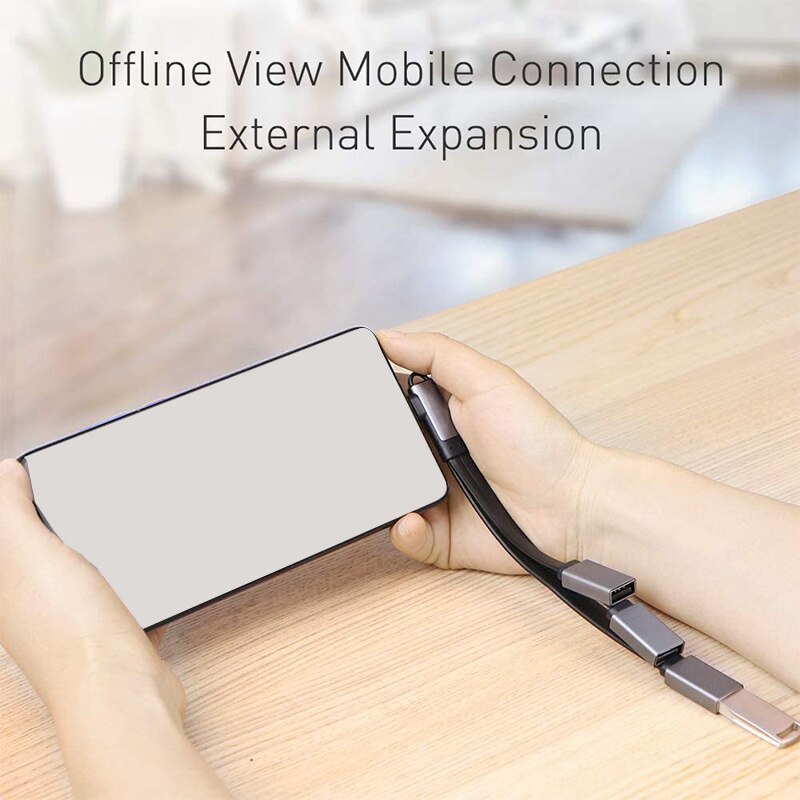 Usb C Hub, Type-C Kabel Otg Adapter Met 3 Usb-poorten, usb C Draagbare Verlengkabel Voor Mobiele Telefoons Computers, Elleboog