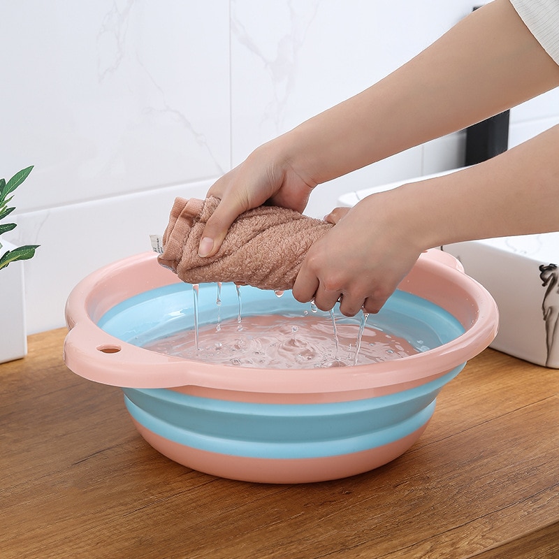 Bærbar sammenklappelig håndvask håndvask husholdning ren skål lille mellemstore størrelse pp badeværelse håndvask rejser camping skål