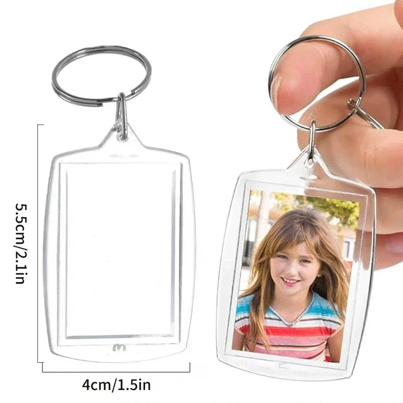 5/50 stuks transparante fotolijst sleutelhanger kwastjes snap-in aangepaste insert foto acryl blanco sleutelhanger duidelijke blanco foto hanger: Black / GRIJS