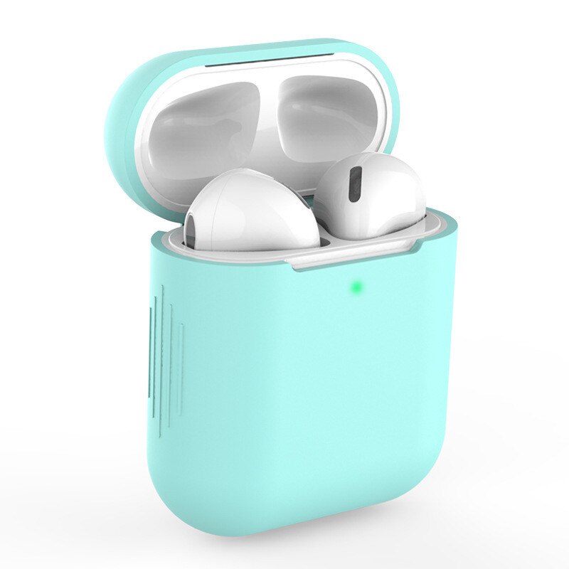 Candy Colors Soft Silicone Case For Apple Air Pods 2 Cases For AirPods 2 Silm Shockproof Earphone Protective Cover Accessory: Mint Colour