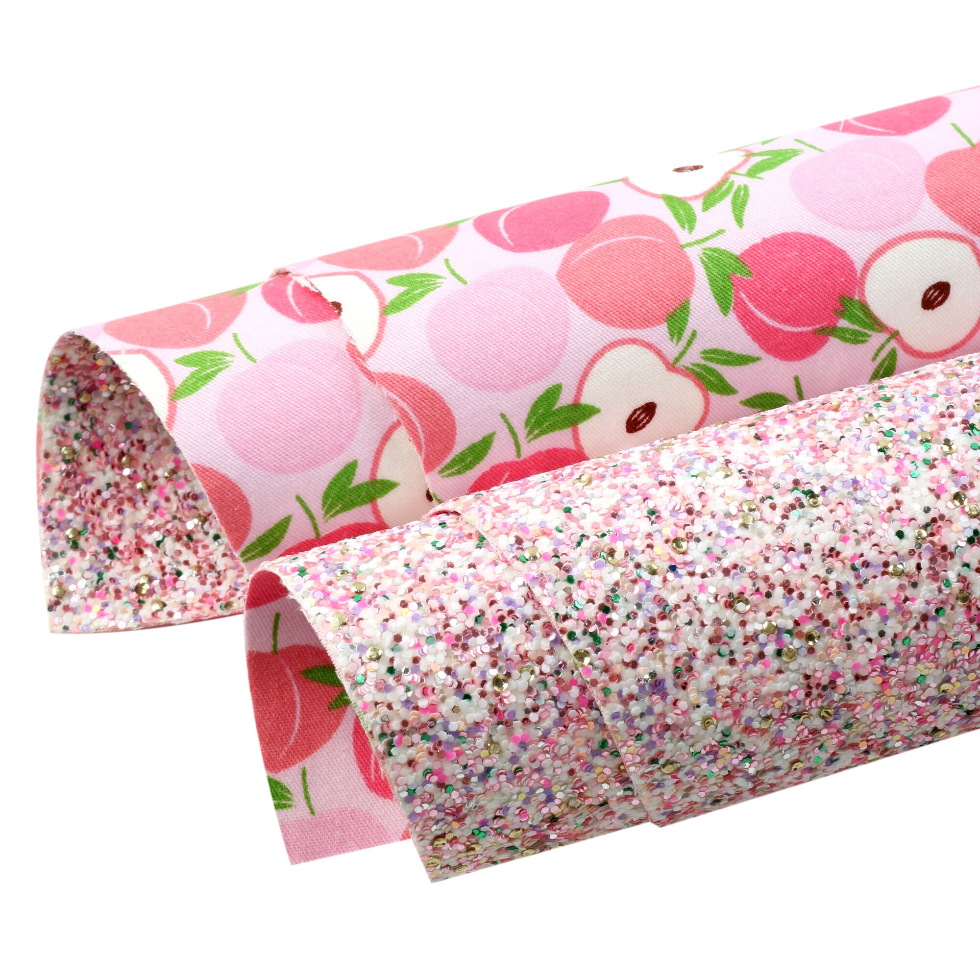 Fruit Series Faux Leather Sheets Double-side Poly Cotton Fabric For Bow-knot Bags Wallet Earring Scrapbook DIY,1Yc20027: 1145142001