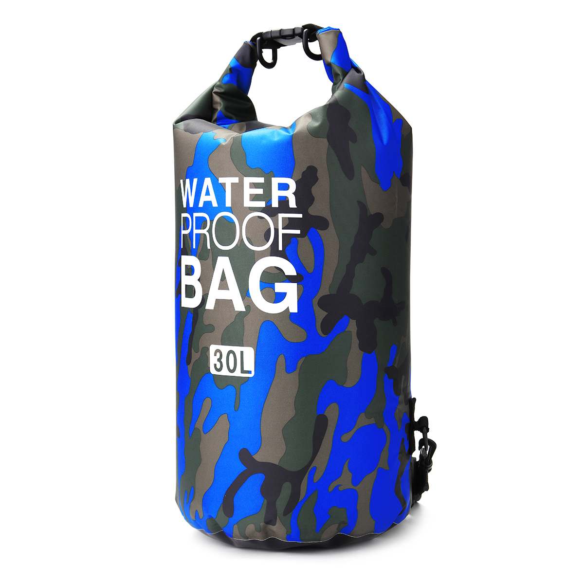 Pvc waterdichte opvouwbare camouflage droogzak outdoor strand duiken kamperen wandelen rugzak droogzak 30l: Diepblauw