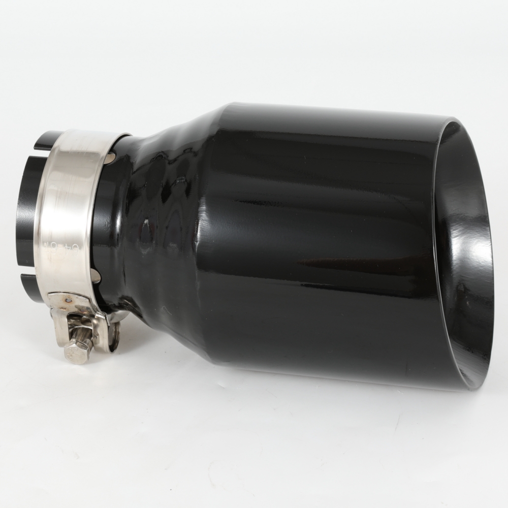 1 PC Car Modified Stainless Steel Glossy Black Exhaust Pipe Universal Bevel Edeg Shiny Muffler Tip For BMW Series Mazda VW Benz