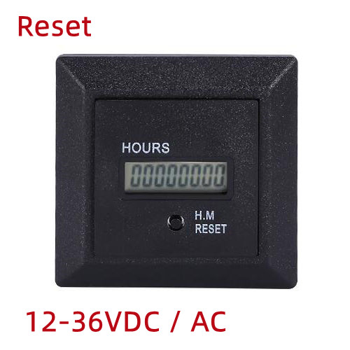 With (without) Reset Button Timer Square Counter Digital 0-99999.9 Hour Meter Hourmeter Gauge Hour Meter: WHITE