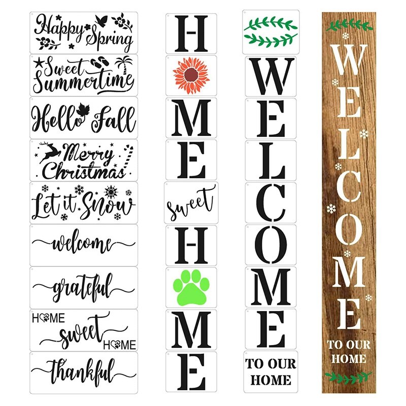 27PCS Welcome Stencils, Welcome Open Closed Signs ... – Grandado
