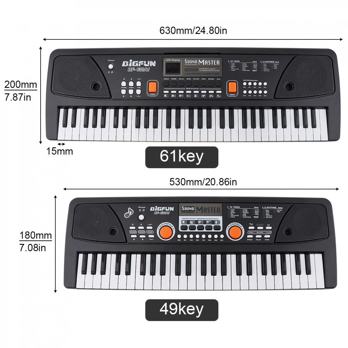 Electronic Organ 37/49/61 Keys Electronic Keyboard Piano Digital Music Key Board Microphone Children Musical Enlightenment