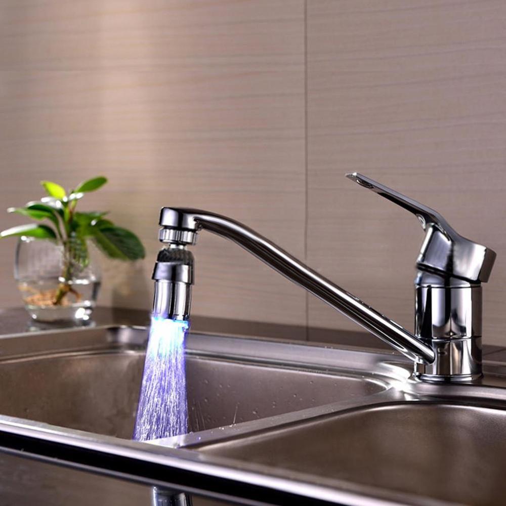 Bathroom Temperature Control 3 Color Water Shower Led Aerator light Power Saving Tap Light Aerator Faucet Water Kit