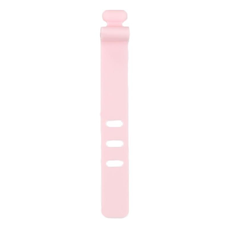Usb Opladen Kabel Organizer Oortelefoon Lijn Afwerking Gesp Anti-Verloren Data Kabelhaspel Siliconen Klem Mobiele Telefoon Accessoires: 1pc pink