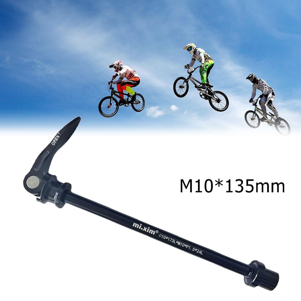 Brocheta de liberación de eje para bicicleta, adaptador de eje pasante de rueda delantera y trasera de aleación negra, accesorios para bicicleta, 10x135, 1 ud.