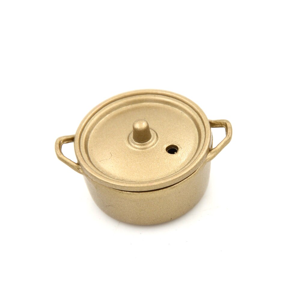 Mini Pot Boiler Pan with Lid Kettle Doll house Accessories Dollhouse Miniature Kitchen Utensil Cooking Ware Play Kitchen Toy: 5