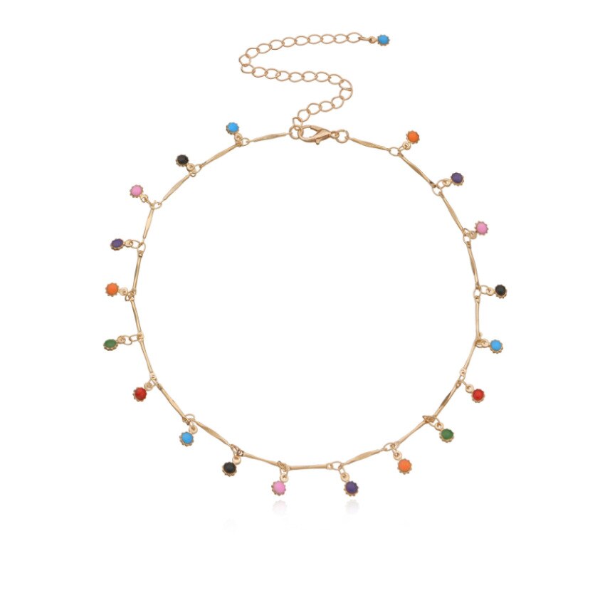 Bohemian Kleurrijke Kralen Ketting Voor Vrouwen Charms Tassel Sleutelbeen Keten Chockers Handgemaakte Party Sieraden Collares: xs-13-2