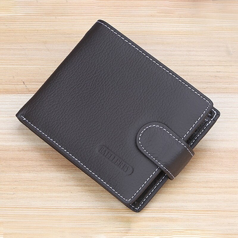 Genuine Leather Wallet Men Clip Cowhide Wallet Men Brand Coin Wallet Small Clutches Men's Purse Coin Pouch Short Men Wallet