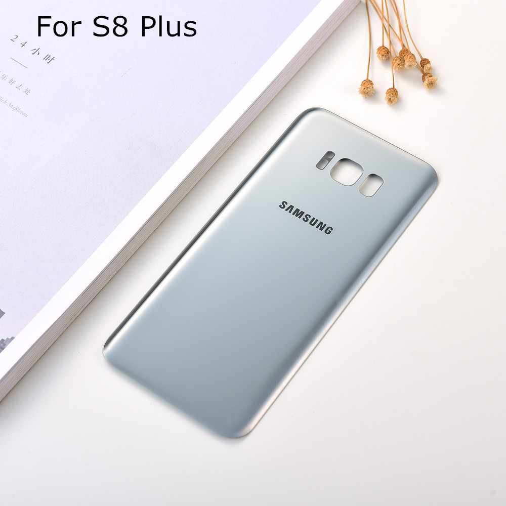 Original Samsung Back glass Rear Cover Housing Battery Door Replacement For Samsung Galaxy S8 Plus S8 s8+ G955 G955F G950 G950F: S8 plus silver