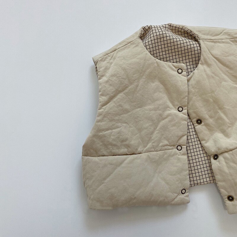 Gilet sans manches à simple boutonnage pour enfants, automne hiver, vêtements d&#39;extérieur pour garçons