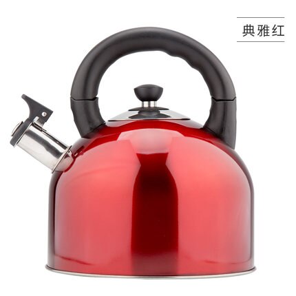 Houmaid keukenaccessoires kookgereedschap roestvrij staal fluitketel water, waterkoker metalen theepot: Rood