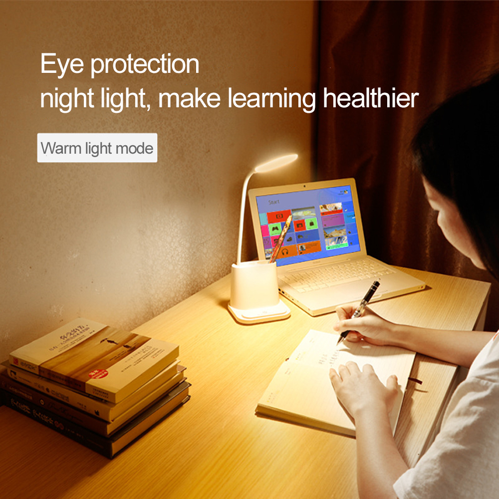 Multifunctionele Tafellamp Pen Houder Luchtkoeler Fan Usb Oplaadbare Led Verstelbare Nachtlampje 3in1 Desktop Led Leeslamp