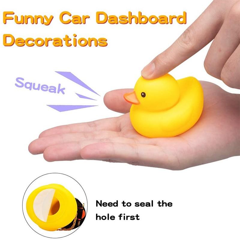 Bonito pato amarillo con hélice para casco, rompevientos de goma, sonido al estrujar, adornos de decoración para coche, accesorios