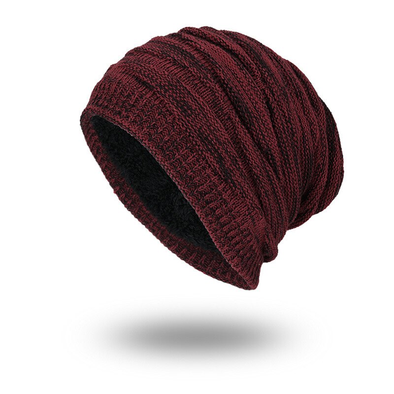 Cappello lavorato a maglia fitness cappello da tennis cappello addensare autunno inverno caldo adulti motivo geometrico berretto Slouchy Skullies cappellini unisex: Rosso
