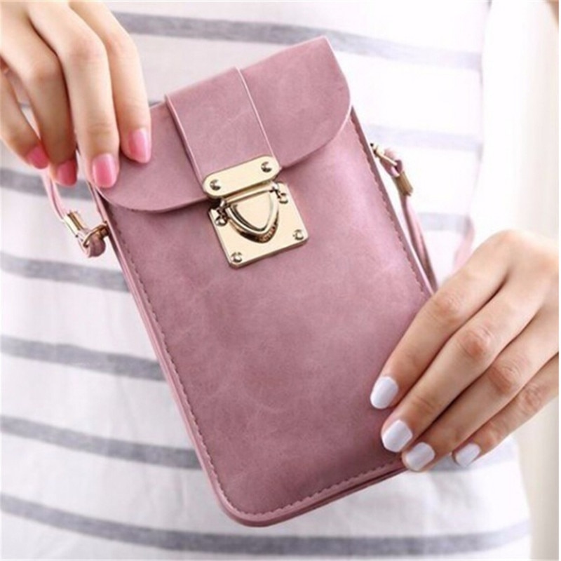 Women Leather Messenger Bag Mini Cell Cellphone Pouch Student Crossbody Case Clutch Purse Wallet Girl Small Shoulder Bag Handbag