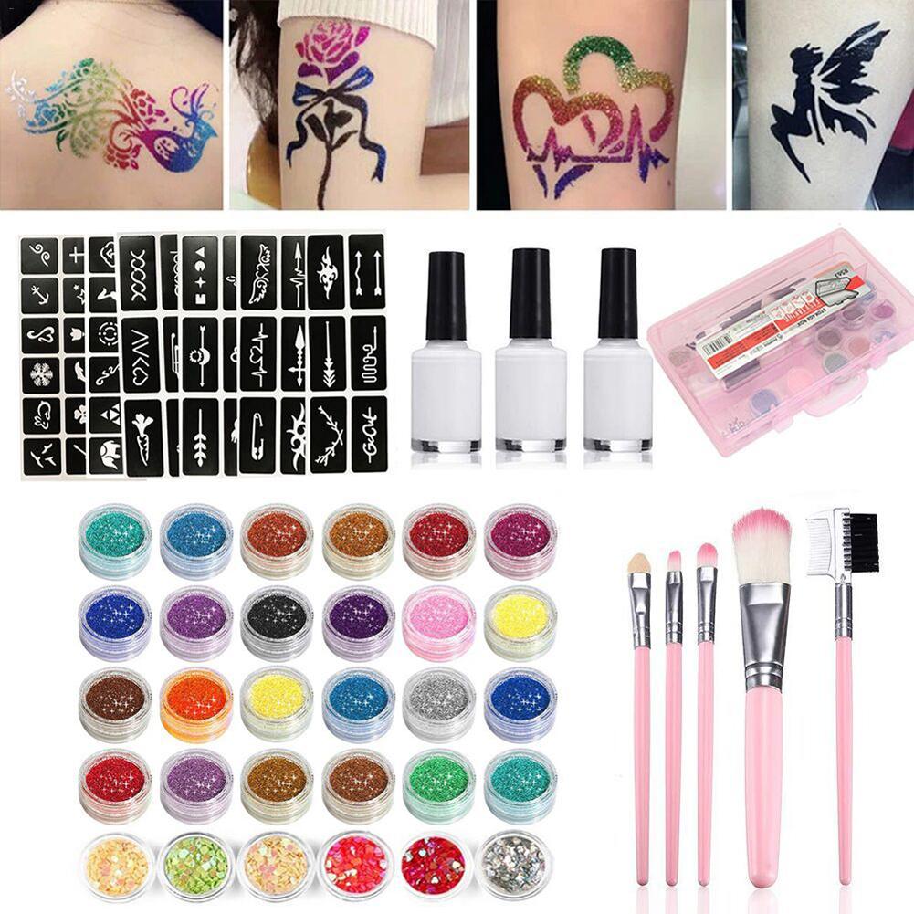 Temporary Tattoo Set 30 Flash Powder 60 Templates ... – Vicedeal